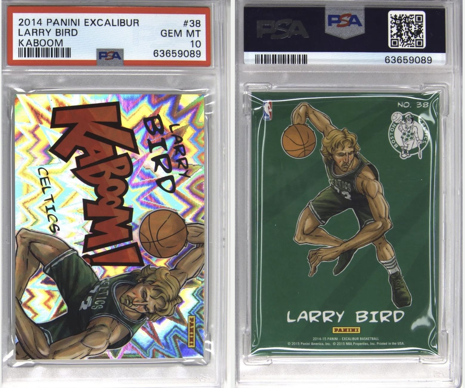 2014 Panini Excalibur Kaboom! #38 Larry Bird, PSA 10, cert 63659089