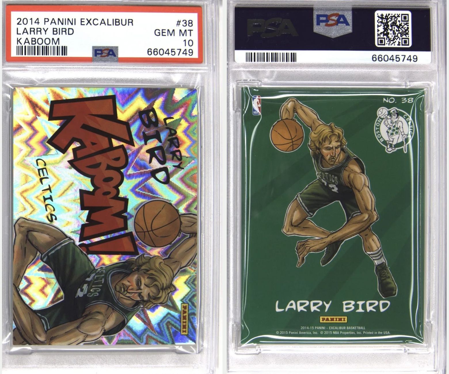 2014 Panini Excalibur Kaboom! #38 Larry Bird, PSA 10, cert 66045749